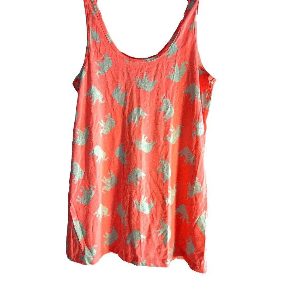 No Boundaries Womens Tank Top Orange/Mint Green Size XXL/2XG/19